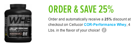 cellucor COR whey discount coupon