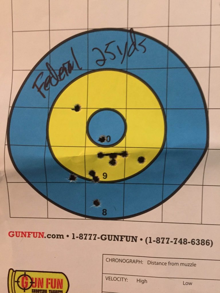 Federal @ 25 yds with irons